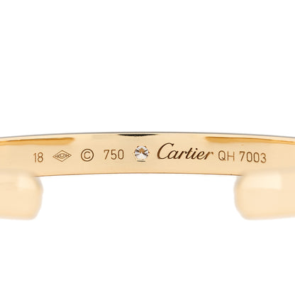 Cartier 18K Yellow Gold 1 Diamond LOVE Cuff Bracelet 18 3 of 3