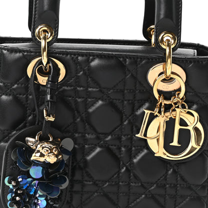 Christian Dior Lambskin Cannage Small Jeweled Lady Dior Black 8 of 10