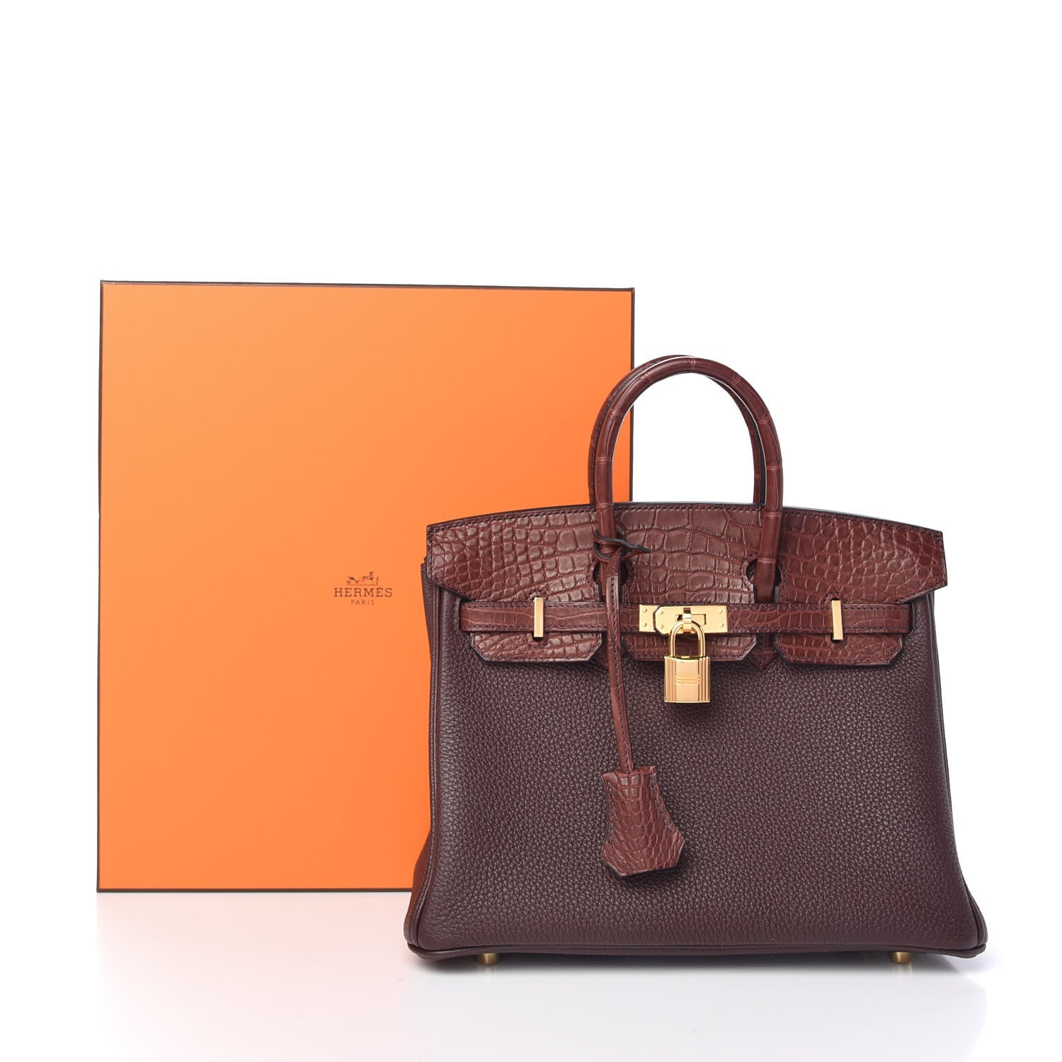 Hermes Togo Matte Alligator Birkin Touch 25 Rouge Sellier Bourgogne 10 of 10