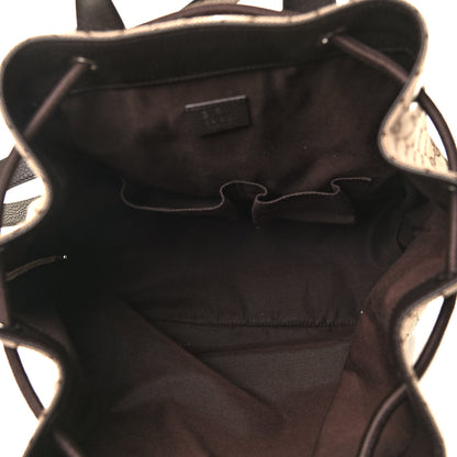 Gucci Monogram Dollar Calfskin O Drawstring Backpack Beige Ebony Testa di Moro Dark Chocolate 4 of 4