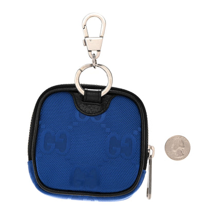Gucci Econyl Nylon Monogram Off The Grid Headphone Case Guilted Blue Black 2 of 7