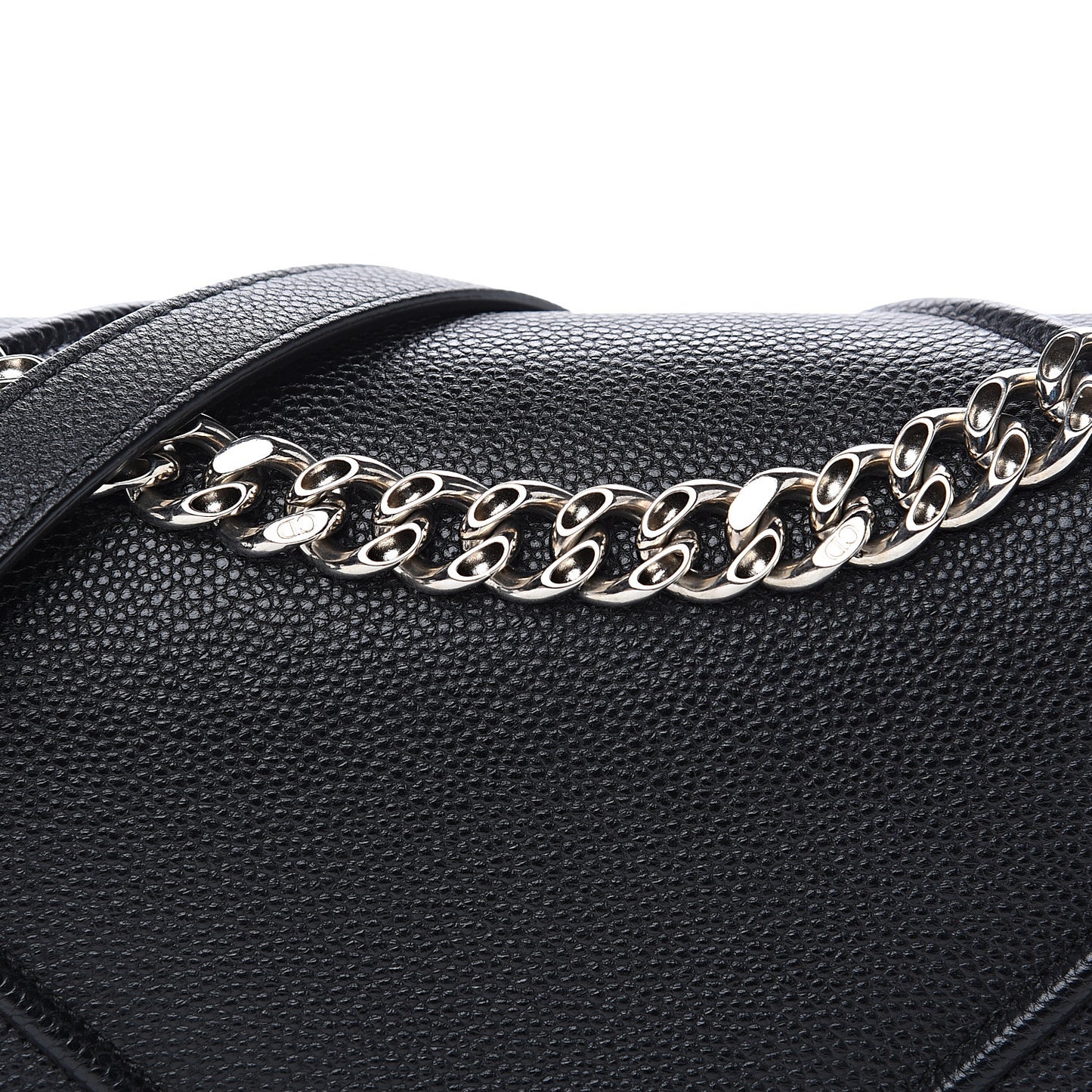 Grained Calfskin Medium Diorama Flap Bag Black