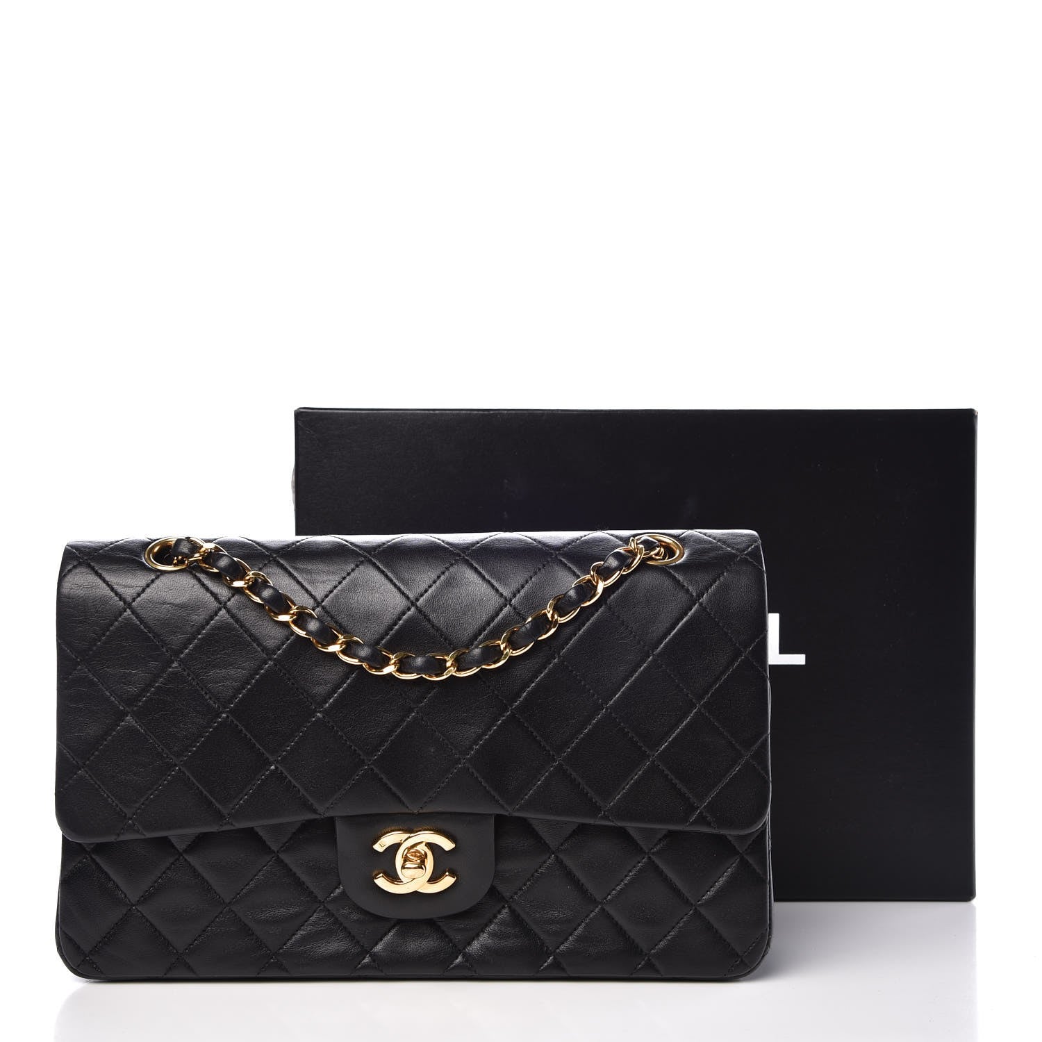 Chanel Lambskin Quilted Medium Double Flap Black 10 of 10