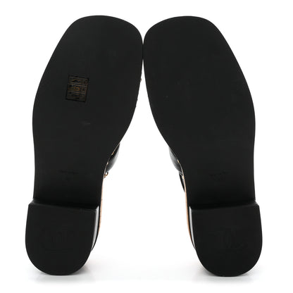 Chanel Lambskin Cork Chain Sandals 38 Black 6 of 9