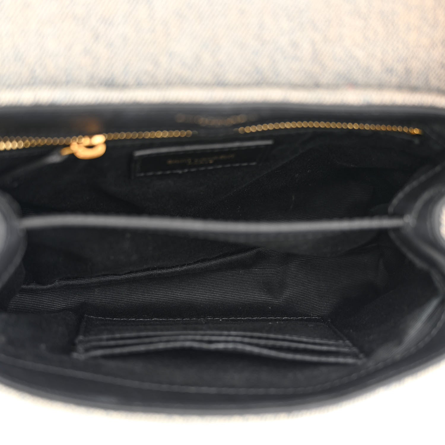 Saint Laurent Denim Y Quilted Monogram Toy Loulou Crossbody Bag Grey 5 of 11