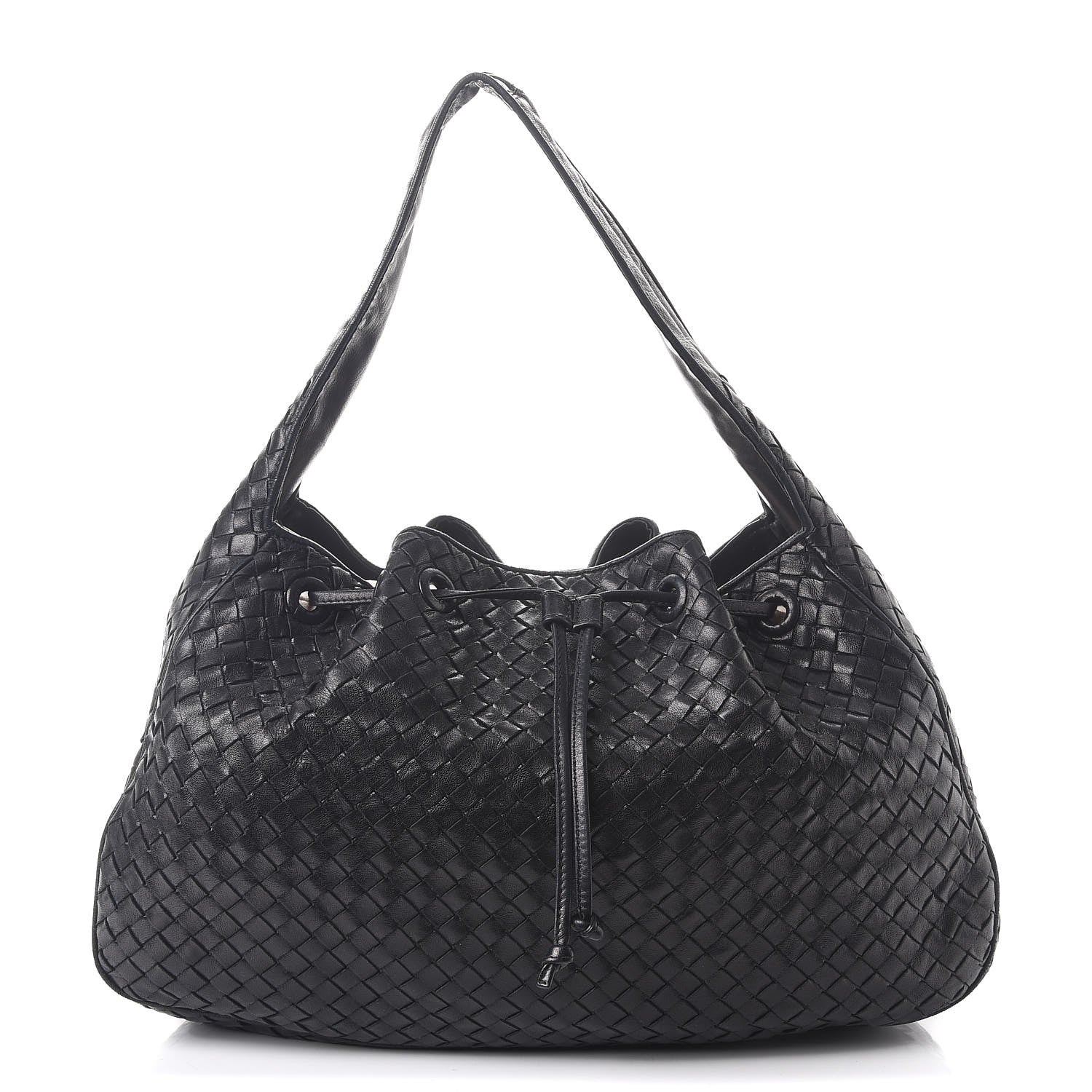 Bottega Veneta Nappa Intrecciato Drawstring Hobo Bag Nero Black 1 of 19
