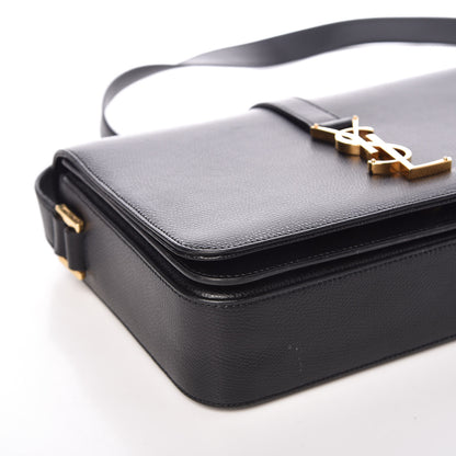 Saint Laurent Textured Calfskin Medium Classic Monogram Universite Bag Black 7 of 9
