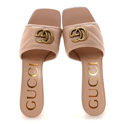 Gucci Nappa Matelasse GG Marmont 55mm Slide Sandals 36.5 Skin Rose 2 of 10