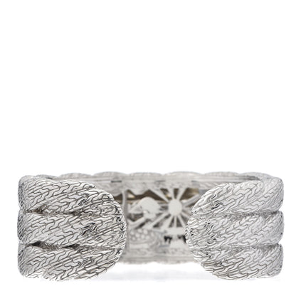 John Hardy Sterling Silver Diamond Modern Chain 3-Row Kick Cuff Bracelet 3 of 4