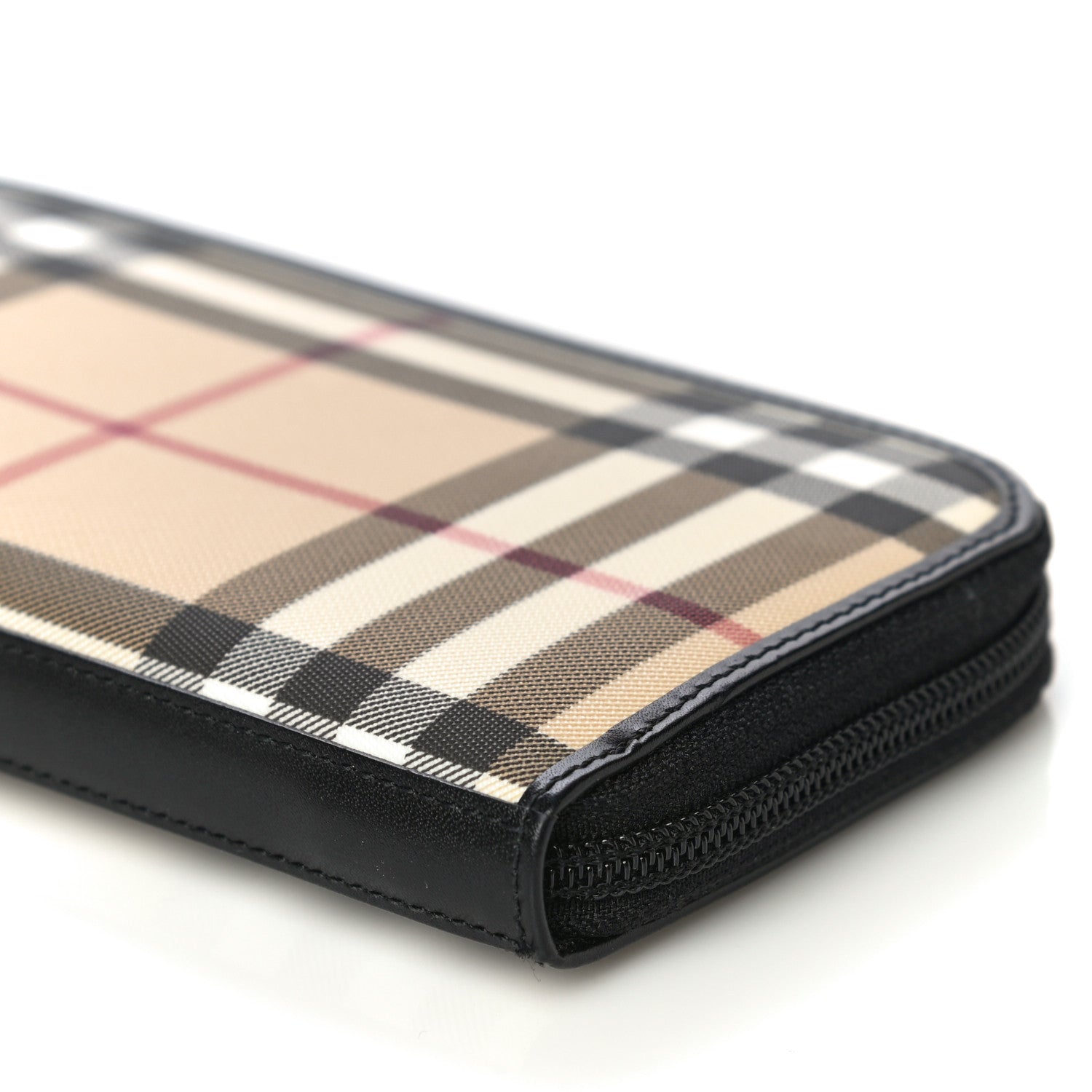 Burberry House Check Large Ziggy Zip Around Wallet Black 9 of 9