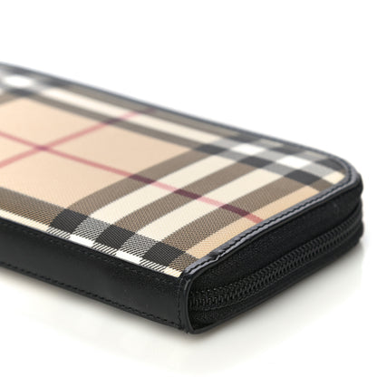 Burberry House Check Large Ziggy Zip Around Wallet Black 9 of 9