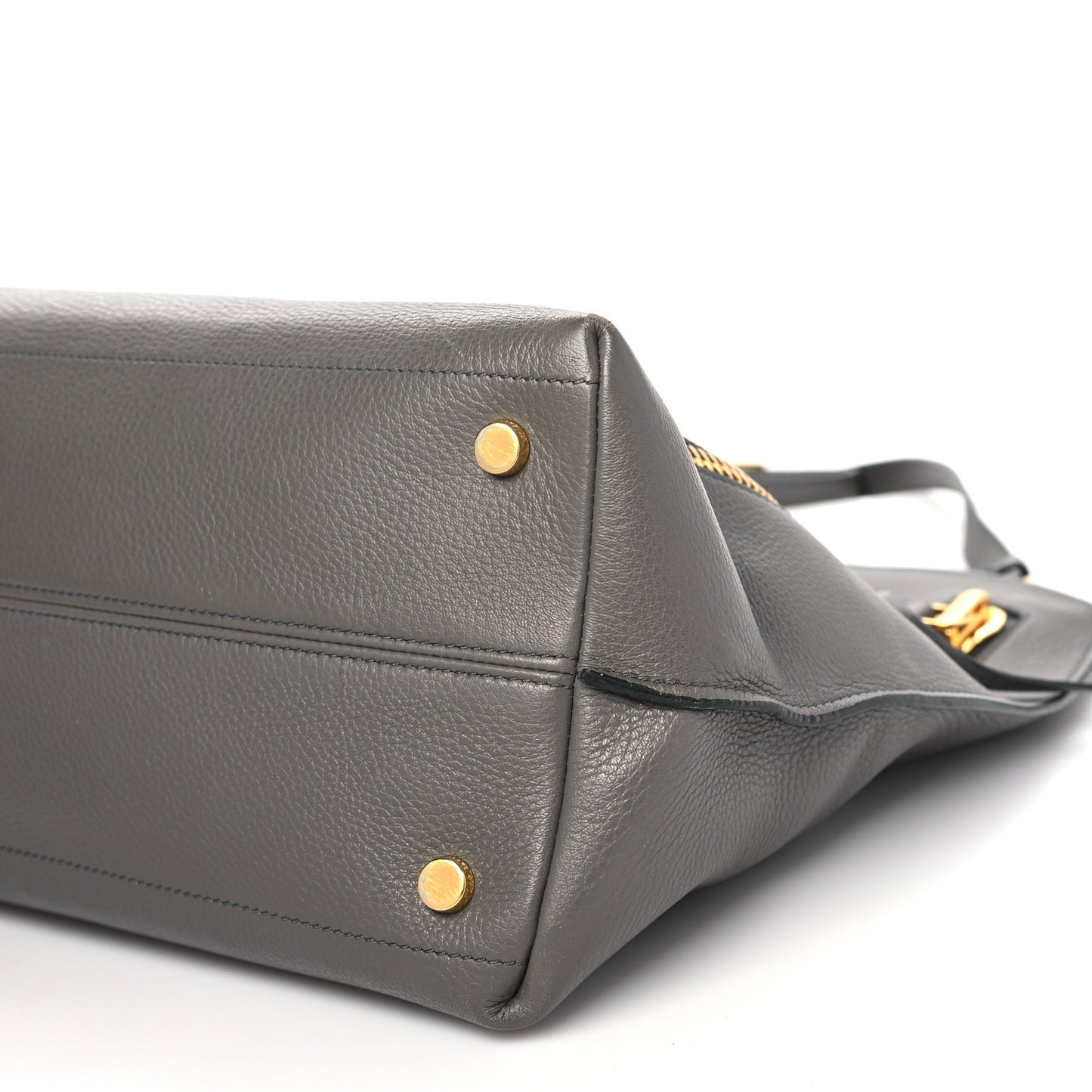 TOM FORD Grained Calfskin Alix Padlock Zip Tote Graphite