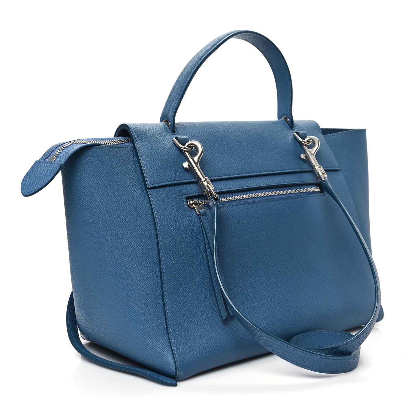 Grained Calfskin Mini Belt Bag Slate Blue