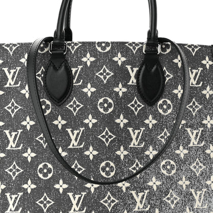 Louis Vuitton Monogram Jacquard Denim Onthego MM Black 6 of 9