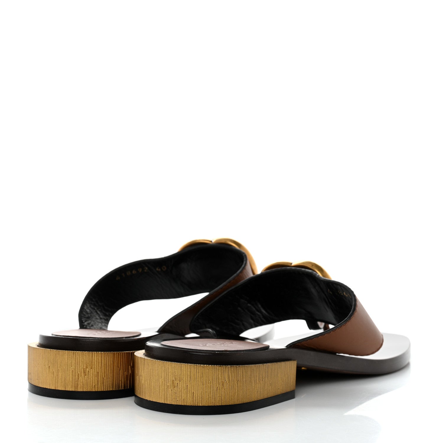 Gucci Lifford Calfskin GG Marmont Thong 25mm Sandals 40 Cuir 4 of 8