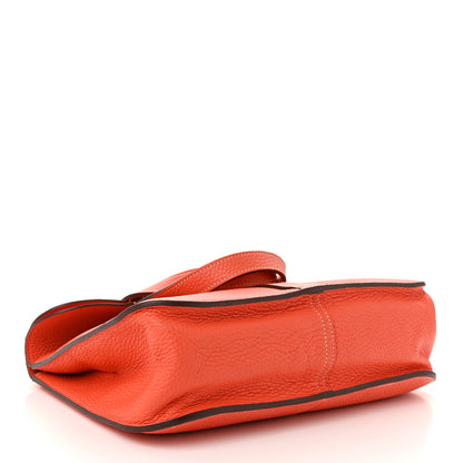 Hermes Taurillon Clemence Halzan 31 GM Orange 4 of 11