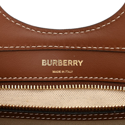 Burberry Canvas Smooth Calfskin Two Tone Mini Pocket Bag Natural Malt Brown 7 of 9