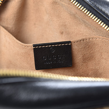 Gucci Monogram Matelasse Diagonal Small GG Marmont Chain Shoulder Bag Beige Black 7 of 10