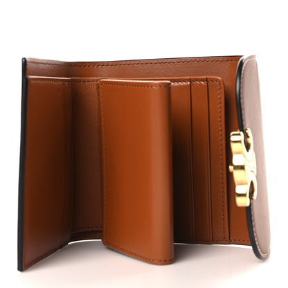 Celine Shiny Smooth Lambskin Small Triomphe Wallet Tan 5 of 7