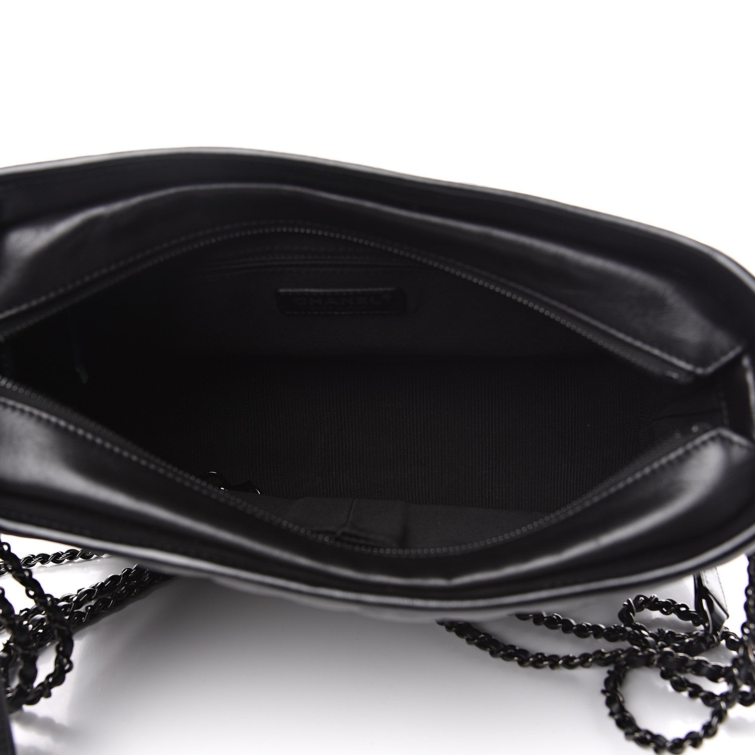 Chanel Aged Calfskin Chevron Quilted Medium Gabrielle Hobo Black 4 of 9