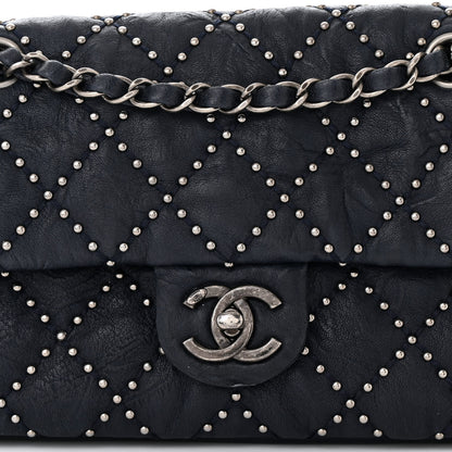 Chanel Washed Lambskin Studded Metal Beauty Flap Navy 6 of 9