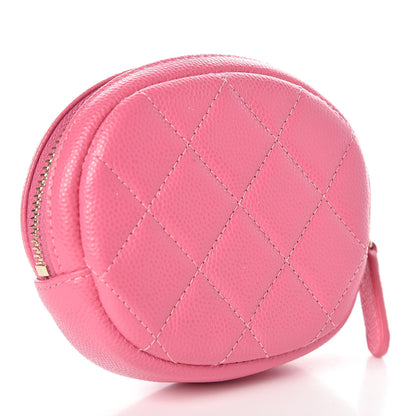Chanel Iridescent Caviar Quilted Zip Around Classic Coin Purse Pink 3 of 8
