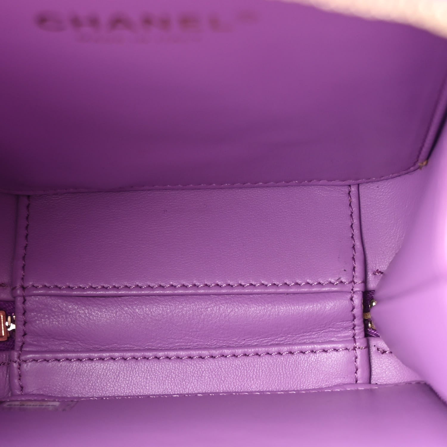 Chanel Caviar Quilted CC North South Filigree Vanity Case Purple 5 of 14