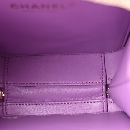 Chanel Caviar Quilted CC North South Filigree Vanity Case Purple 5 of 14
