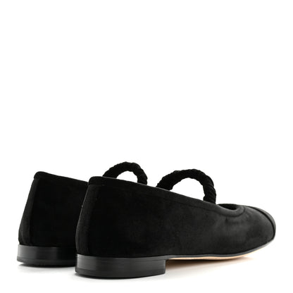Chanel Velvet Mary Jane Flats 39 Black 5 of 10