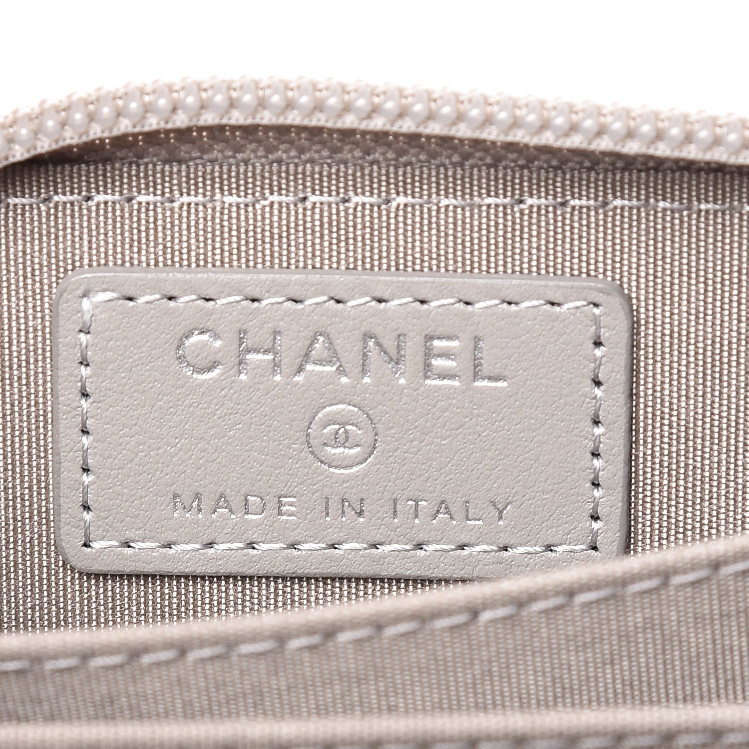 Chanel Caviar Quilted Boy Zip Around Coin Purse Wallet Grey 6 of 8