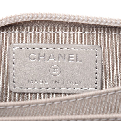 Chanel Caviar Quilted Boy Zip Around Coin Purse Wallet Grey 6 of 8