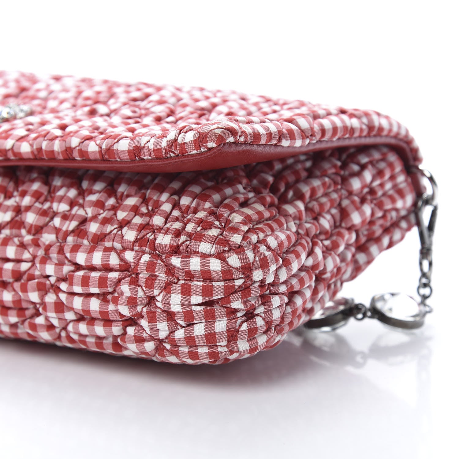 Miu Miu Vichy Crystal Flap Shoulder Bag Rosso 11 of 11