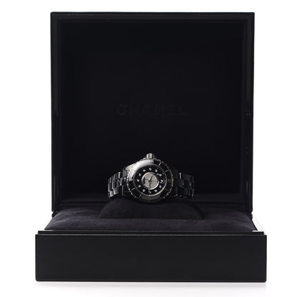 Chanel Stainless Steel Ceramic Diamond Dial 33mm J12 Quartz Watch Black 6 of 6