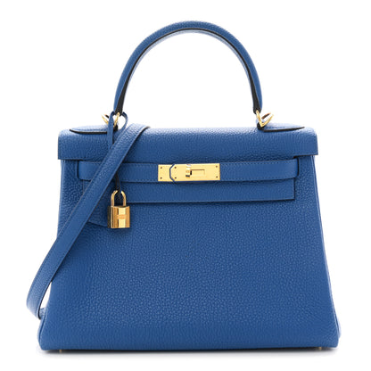 Hermes Togo Kelly Retourne 28 Bleu France 1 of 11