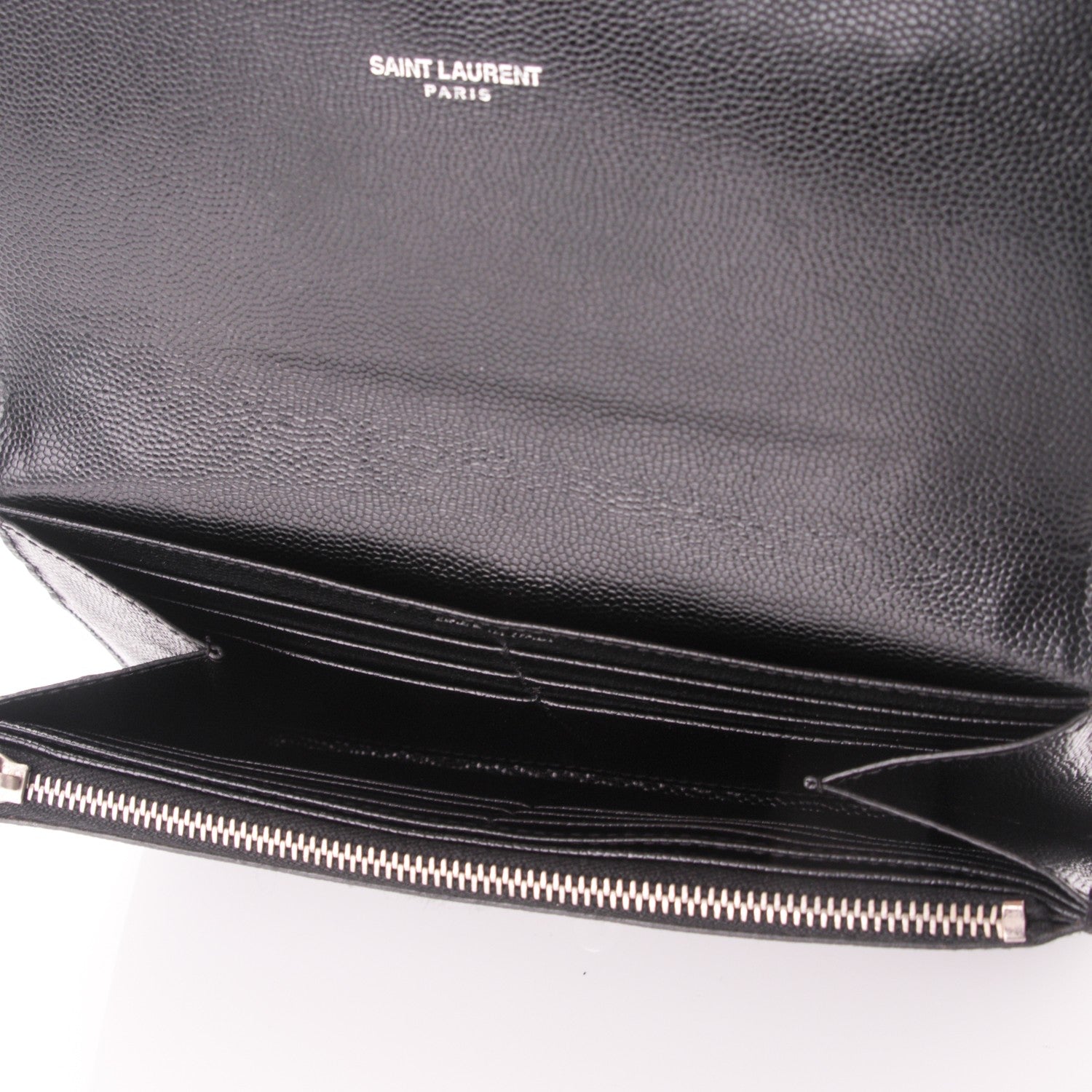 Saint Laurent Grain De Poudre Studded Classic Marquage Flap Wallet Black 5 of 8