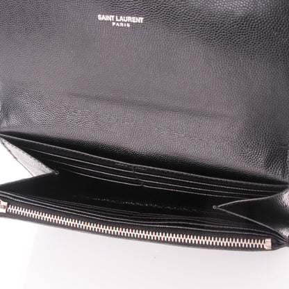 Saint Laurent Grain De Poudre Studded Classic Marquage Flap Wallet Black 5 of 8