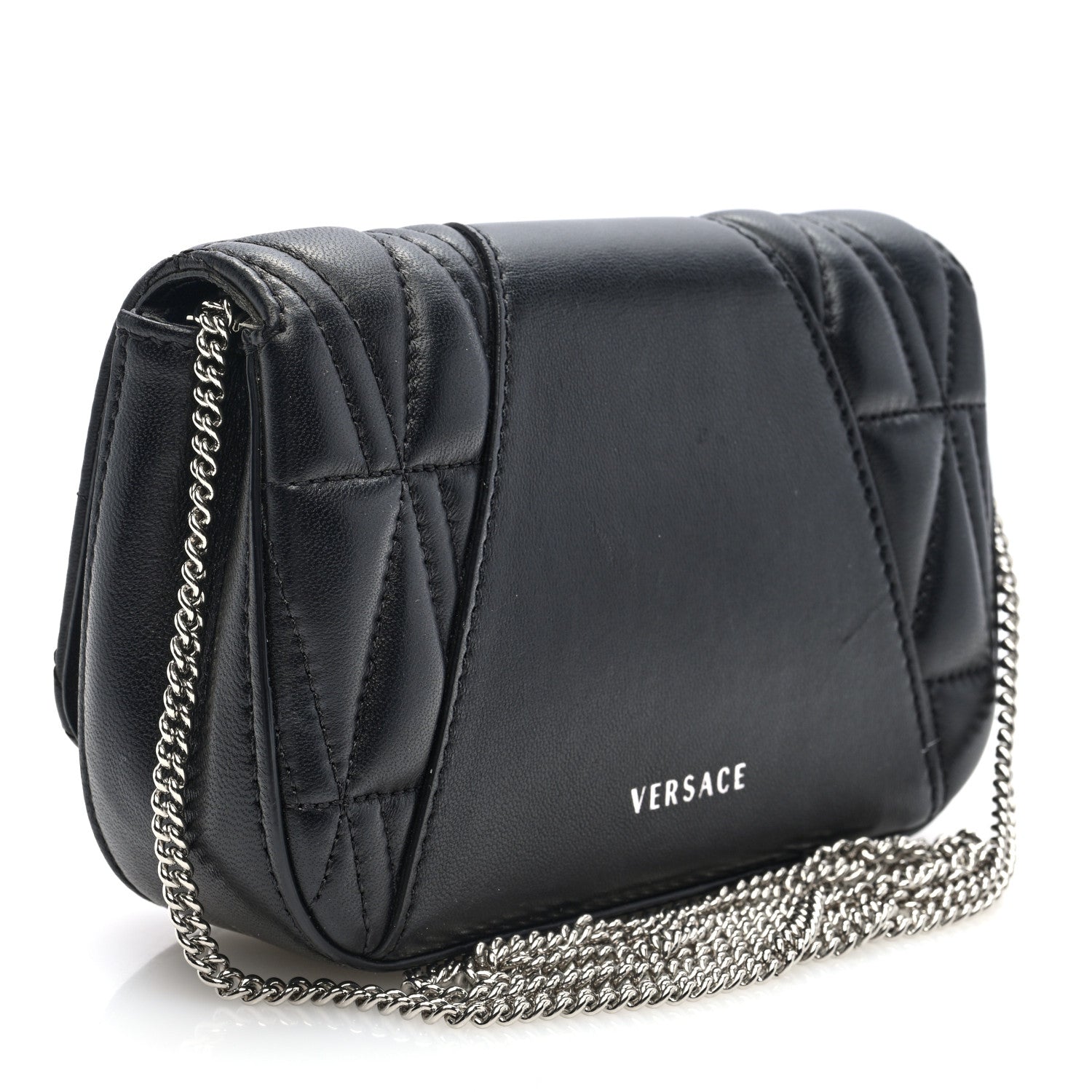 Versace Nappa Quilted Virtus Evening Bag Black 3 of 9