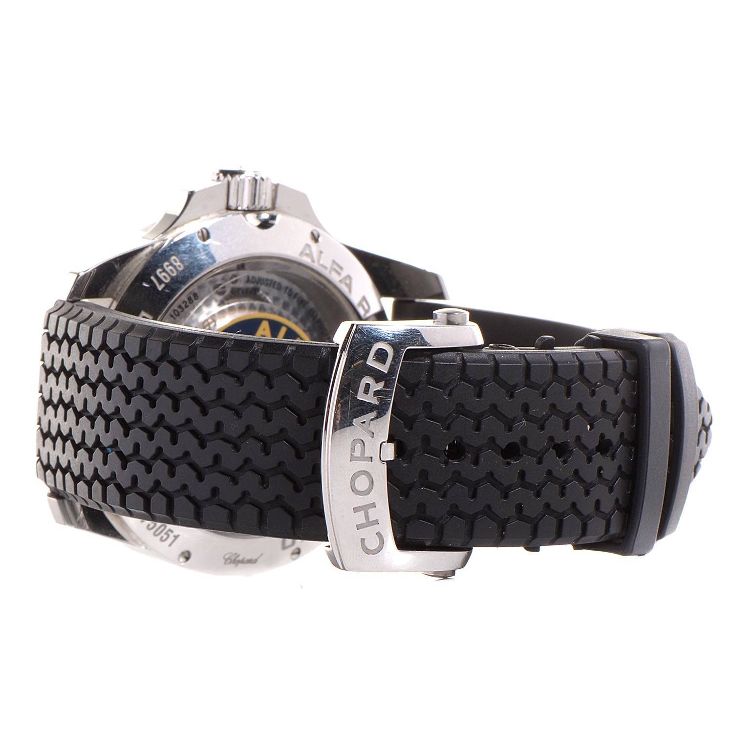 Chopard Stainless Steel Rubber 44mm Gran Turismo Alfa Romeo Automatic Watch Black 3 of 8