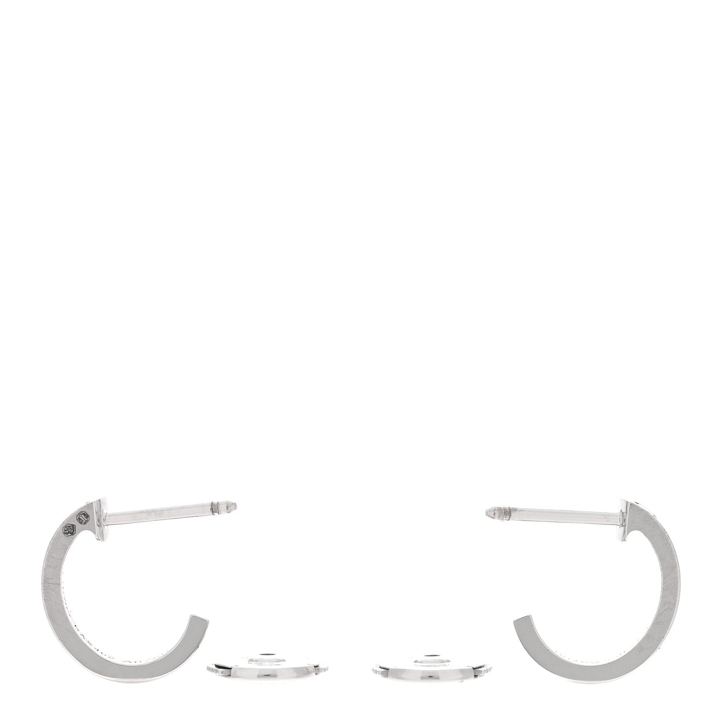 18K White Gold Small LOVE Hoop Earrings