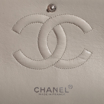 Chanel Lambskin Quilted Medium Double Flap Light Grey 6 of 8