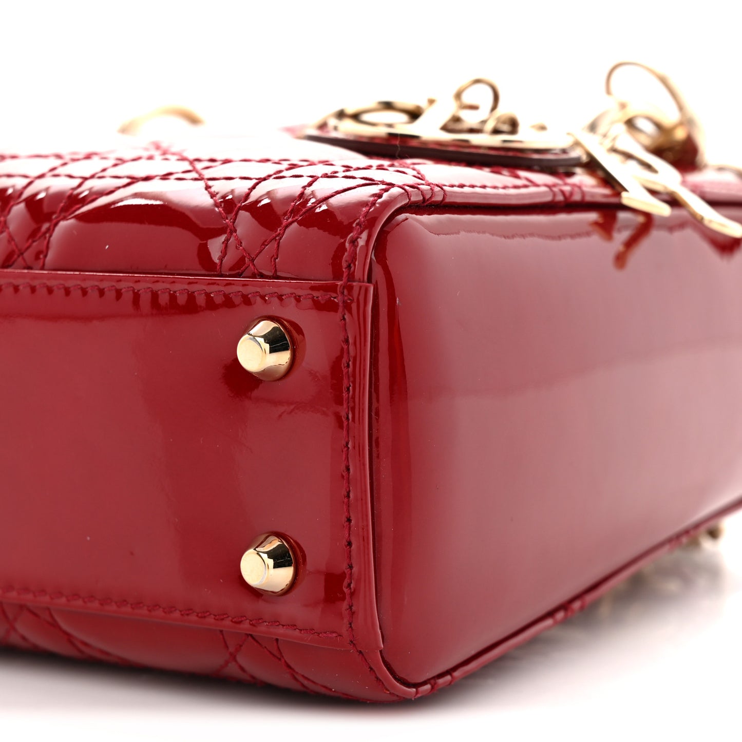 Patent Cannage Mini Lady Dior Red