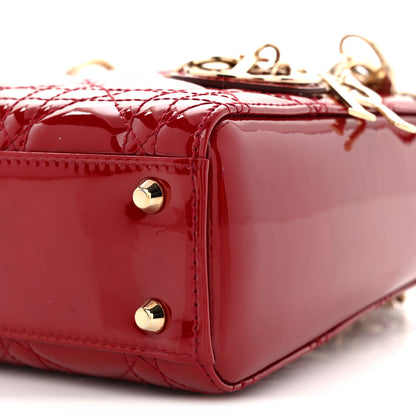 Christian Dior Patent Cannage Mini Lady Dior Red 9 of 9