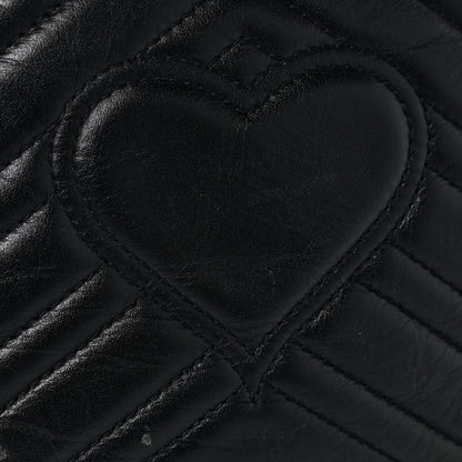 Gucci Calfskin Matelasse Sylvie Web Small GG Marmont Top Handle Shoulder Bag Black 20 of 24