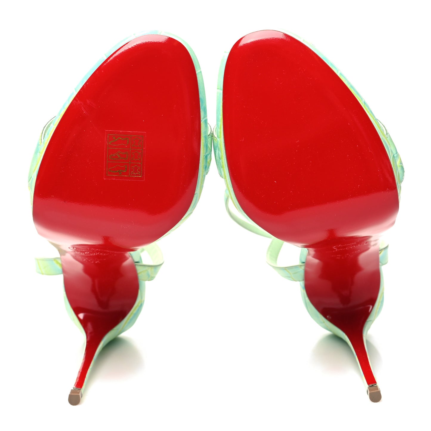 Calfskin Crocodile Embossed Loubi Queen 120 Pumps 40.5 Studio Green
