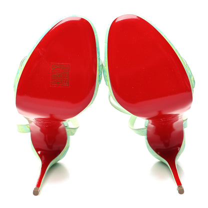 Christian Louboutin Calfskin Crocodile Embossed Loubi Queen 120 Pumps 40.5 Studio Green 5 of 8