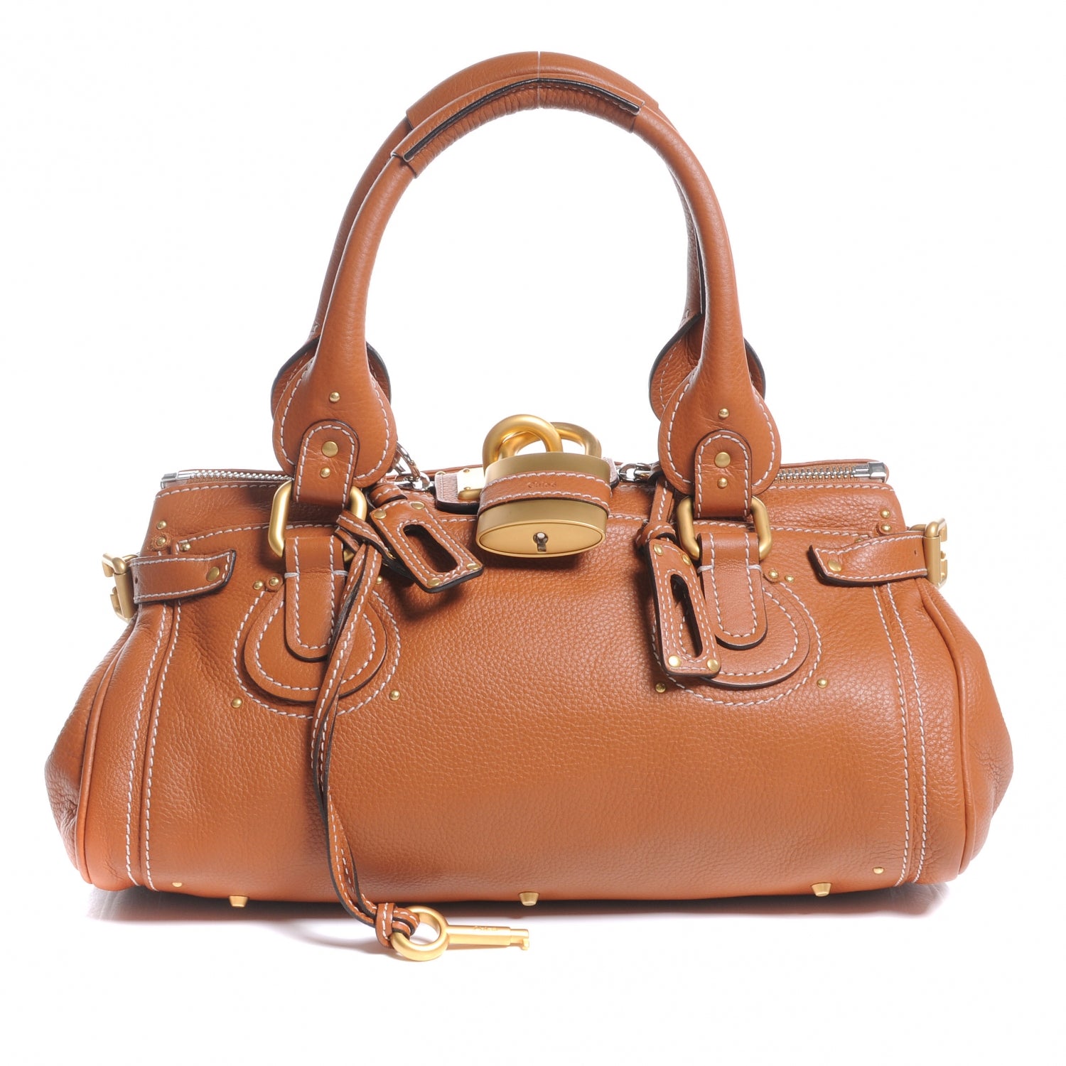 Chloe Leather Paddington Satchel Whiskey 1 of 8