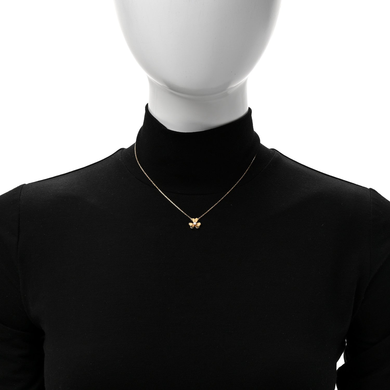 Van Cleef & Arpels 18K Yellow Gold Diamond Mini Frivole Pendant Necklace 2 of 6