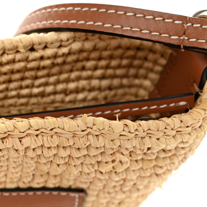 Loewe Calfskin Raffia Paulas Ibiza Pochette Bag Natural Tan 12 of 12