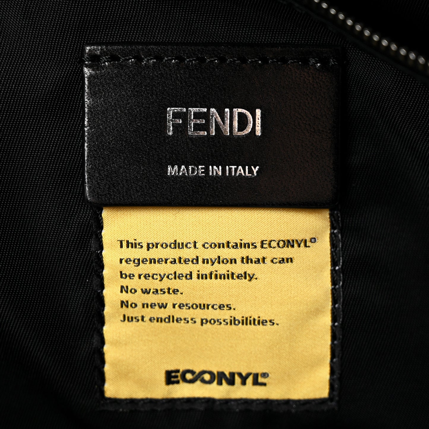 Econyl Nylon Santander Cuoio Roma Medium Fendiness Backpack Ebano