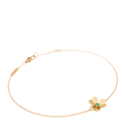 Van Cleef & Arpels 18K Yellow Gold Emerald Mini Frivole Bracelet 1 of 3
